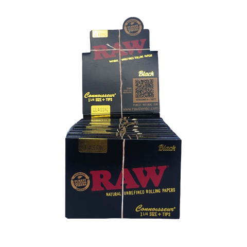 RAW Black Connoisseur 1 1/4 +Tips